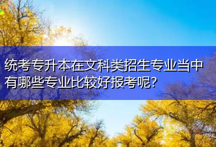 統(tǒng)考專升本在文科類招生專業(yè)當(dāng)中有哪些專業(yè)比較好報考呢？