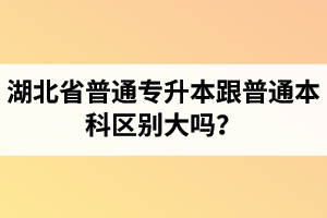 湖北省普通專升本跟普通本科區(qū)別大嗎？專升本專業(yè)課考什么內容？
