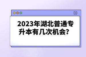 2023年湖北普通專(zhuān)升本有幾次機(jī)會(huì)？