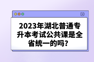 2023年湖北普通專升本考試公共課是全省統(tǒng)一的嗎？