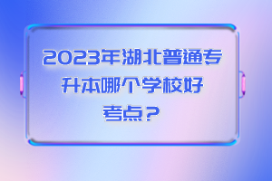 2023年湖北普通專升本哪個學(xué)校好考點？