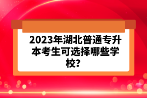 2023年湖北普通專升本考生可選擇哪些學(xué)校？