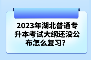 2023年湖北普通專升本考試大綱還沒公布怎么復(fù)習(xí)？