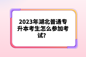 2023年湖北普通專升本考生怎么參加考試？